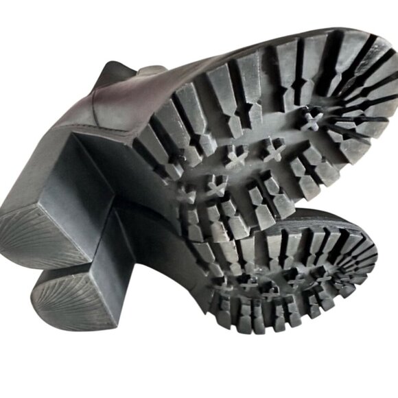 Soda Black Platform Chunky Heel Ankle Boots - Size 8 - Picture 7 of 8